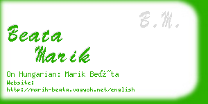 beata marik business card